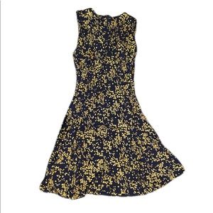 Michael Kors Navy Blue & Gold Front Cross Strap Dress